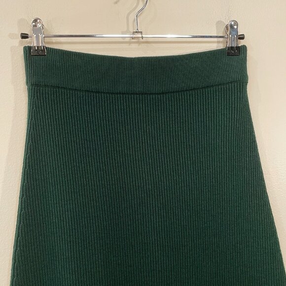 EUC Sezane Naelle Merino Cotton Knit Midi Skirt Green Medium - Picture 5 of 8